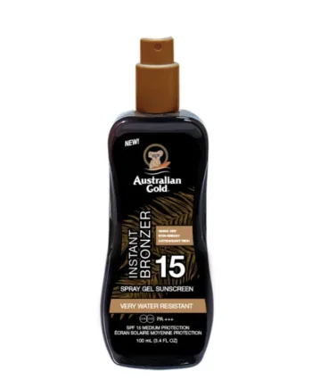 Australian Gold Solcreme Lotion    Spray  Spf 15   Bronzer 100 Ml  Solcreme Hos Frisøren   Baronen